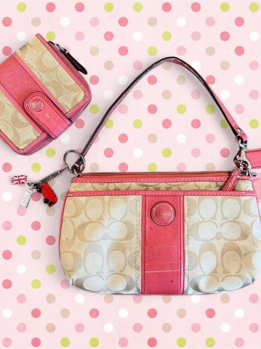 Y2K 2008 Coach Heritage Bag & Wallet Set